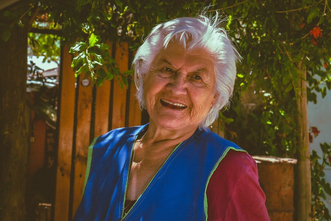 Portrait of an elderly Chilean Mapuche woman looking at the camera